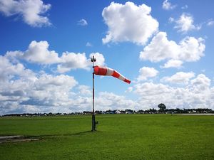 Windsock near Husum hangs in the wind
